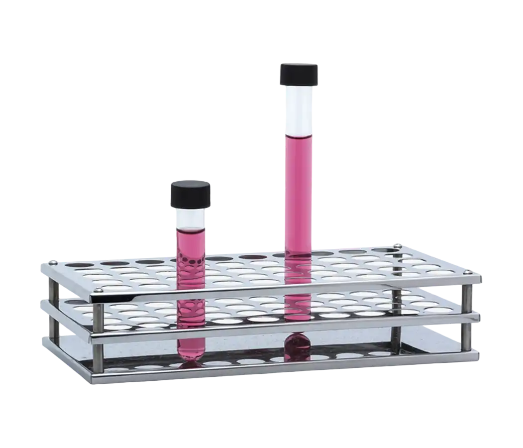 Tube Rack, Stainless Steel, 50 Well, for 13 mm Tubes, Polished surface