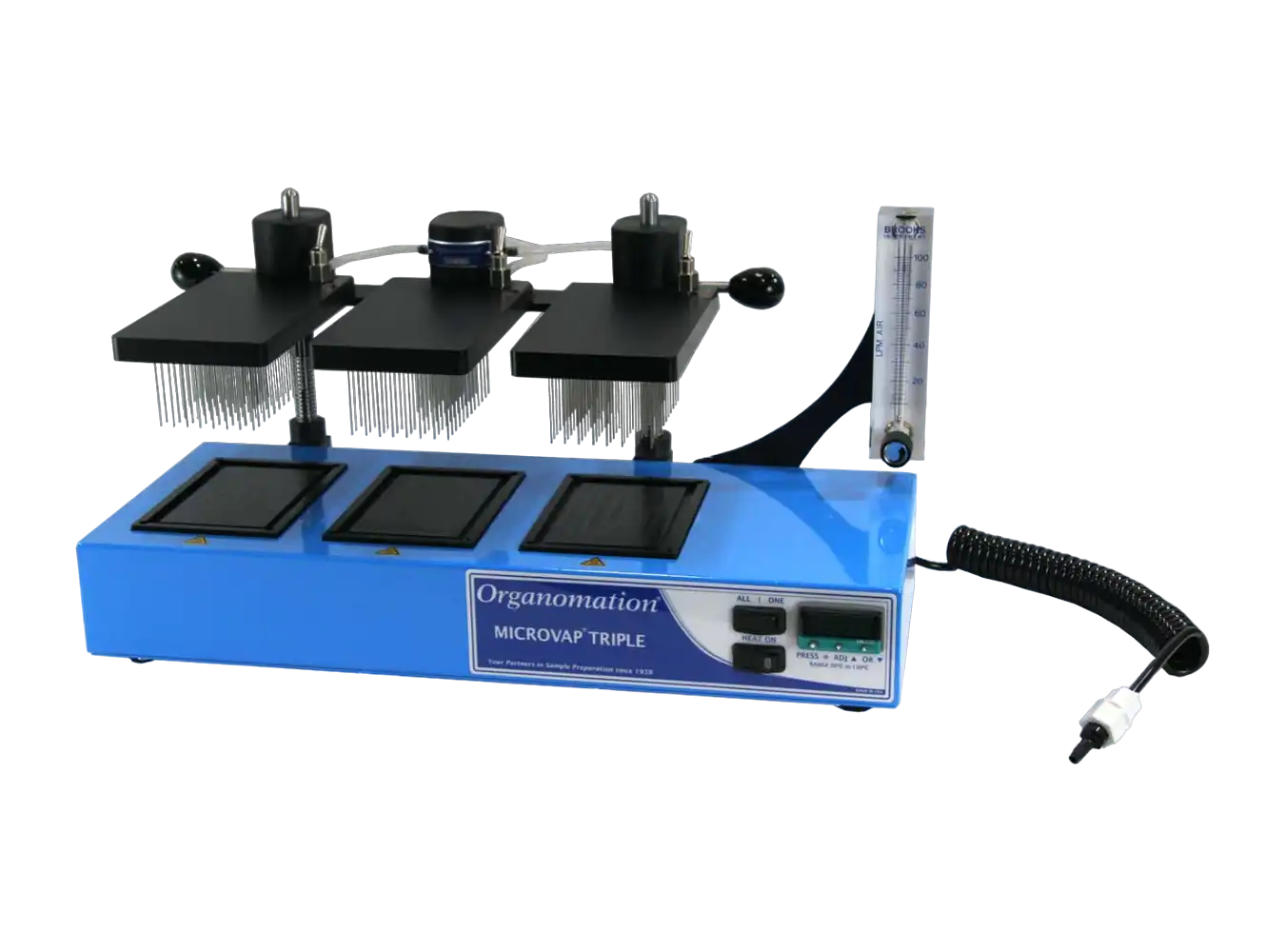 Azot Evaporatör, MICROVAP Serisi, Standart, Kuru Blok Isıtıcılı (40-130°C ve 540 W), Dijital Kontollü, 3 x 96 Kuyulu Mikroplaka Kapasiteli