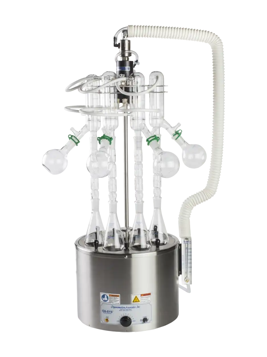 Solvent Evaporation Unit, S-EVAP-KD Series, with Water Bath (30-100°C and 1300 W), Analog Control, 8 Sample Positions