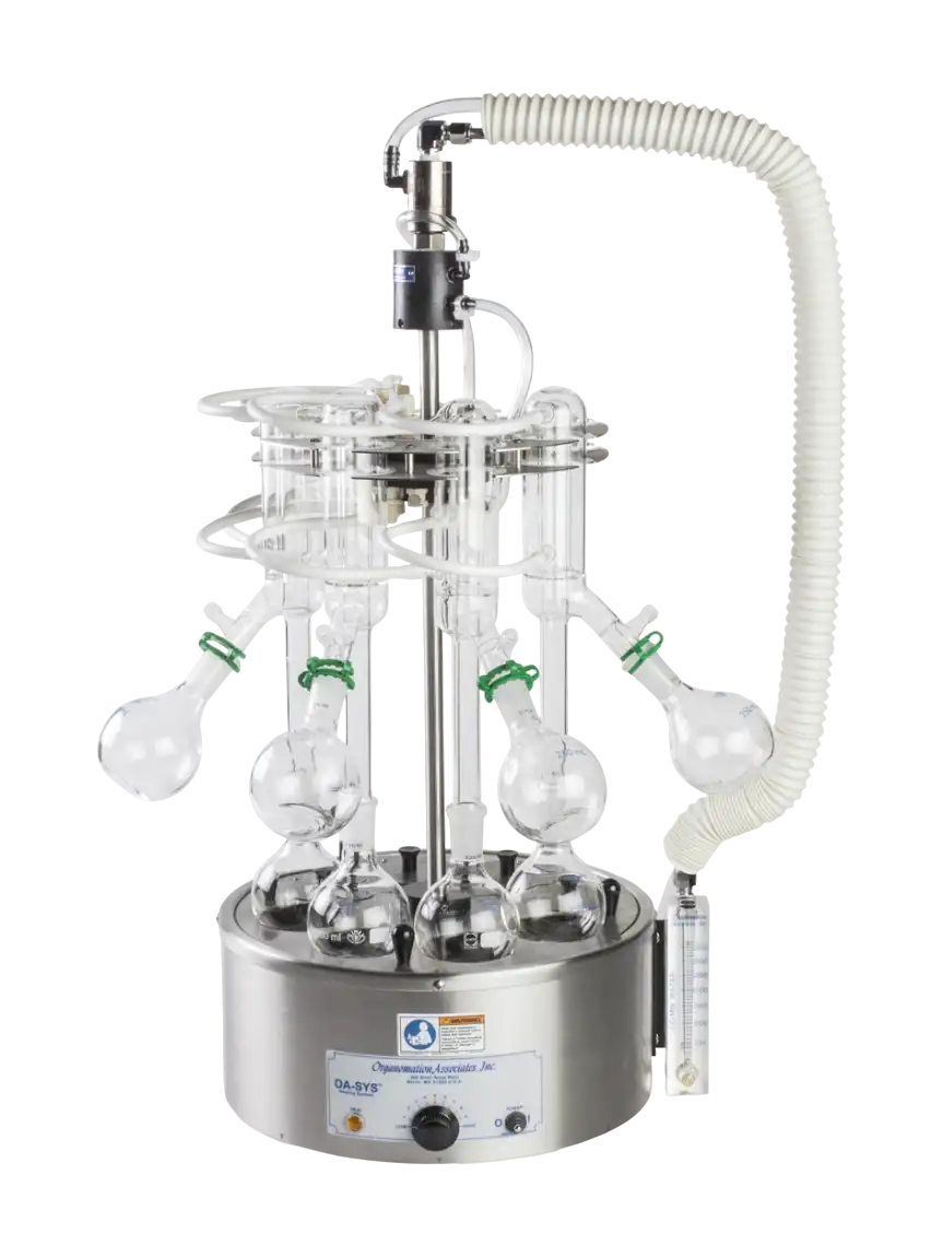 Solvent Evaporation Unit, S-EVAP-RB Series, with Water Bath (30-100°C and 900 W), Analog Control, 8 Sample Positions