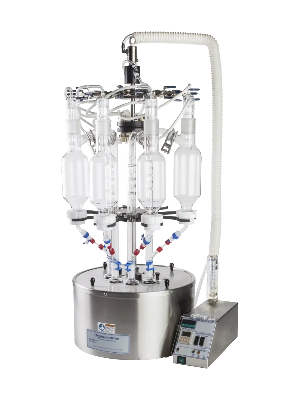 Solvent Extraction (Liquid-Liquid Corning Accelerated One-Step) Unit, ROT-X-TRACT-LC Series, with Water Bath (30-100°C and 1600 W), Digital Control, 8 Sample Positions