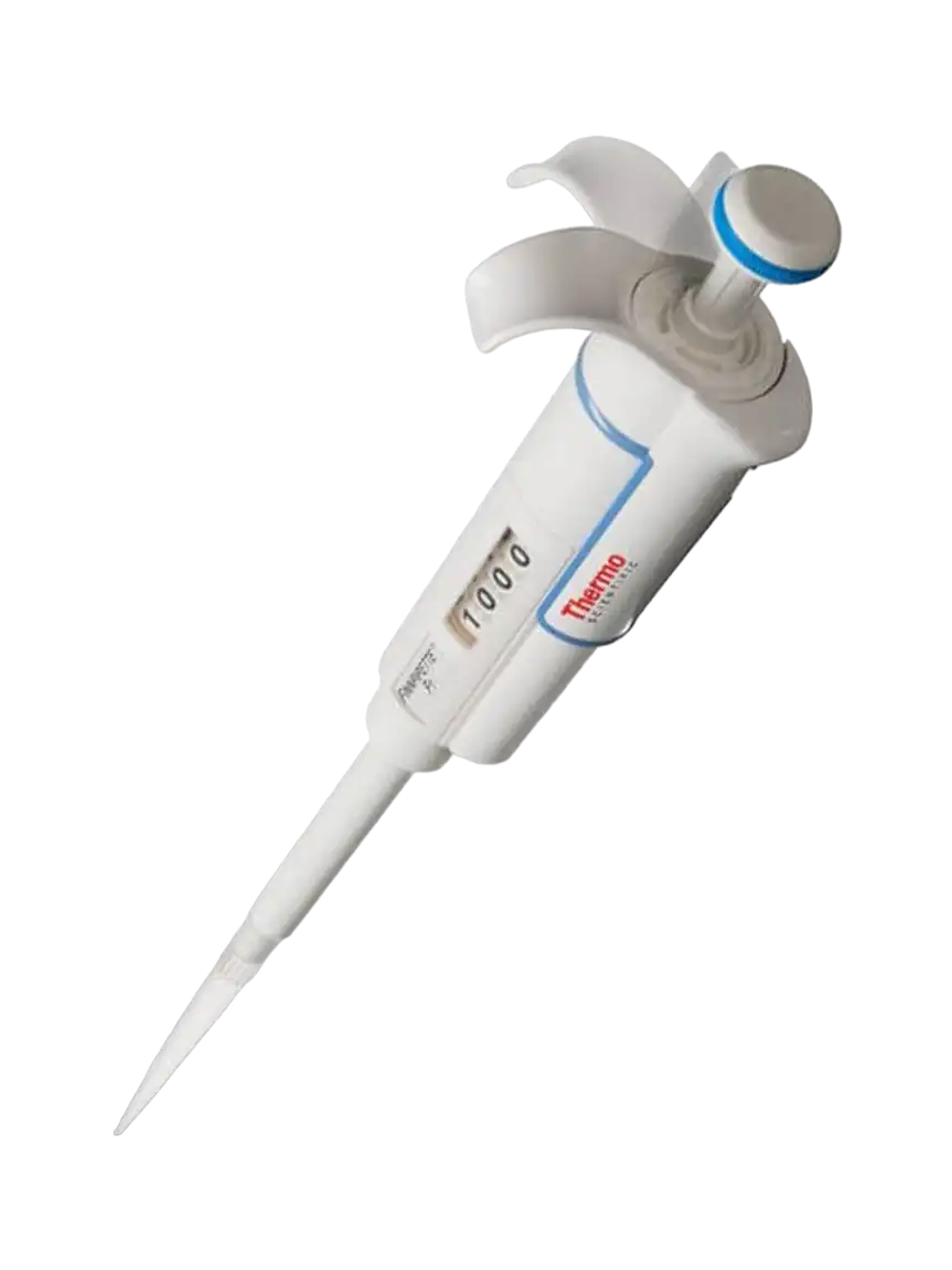 Micropipette (Automatic Pipette), Finnpipette™ F1, Non-autoclavable, Single Channel, Blue, 100-1.000 μl Adjustable Volume (Analog), 6 µl Accuracy, 1 μl Increment