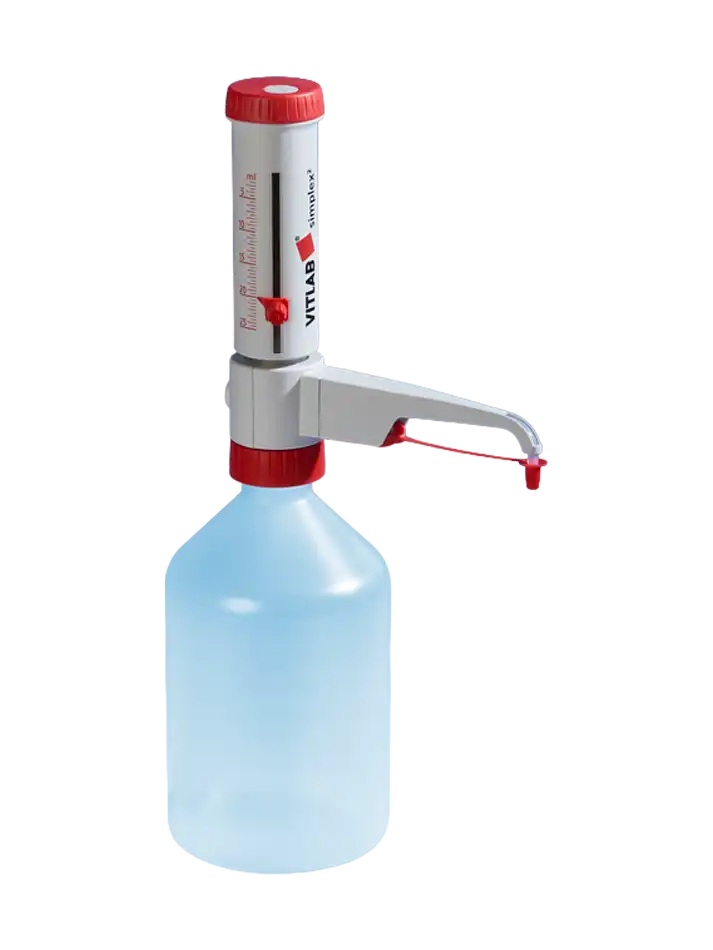 Şişe Üstü Dispenser, Simplex², Vanasız, 0,5-5 ml Ayarlanabilir Hacimli (Analog), 0,025 ml Hassasiyet, 0,1 ml Artış