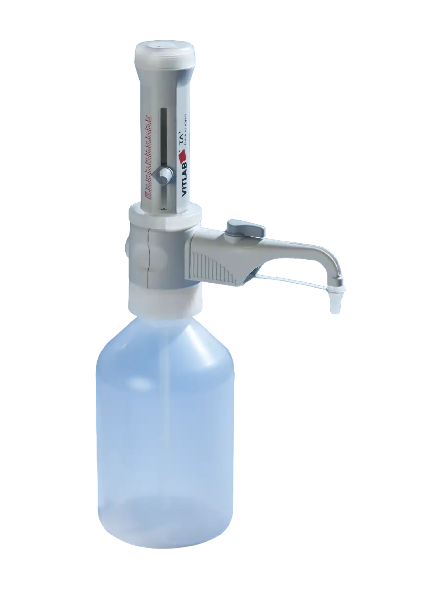 Şişe Üstü Dispenser, TA², Geri Döngü Vanalı, 1-10 ml Ayarlanabilir Hacimli (Analog), 0,05 ml Hassasiyet, 0,2 ml Artış, Tantal Valf Yayı