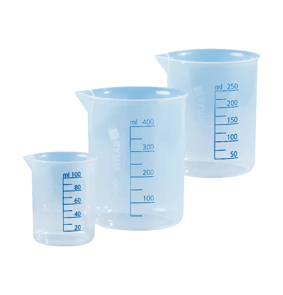 Beher, P.P, Mavi Skala, 94 mm Çap, 118 mm Yükseklik, 50 ml Artış, 500 ml Hacim