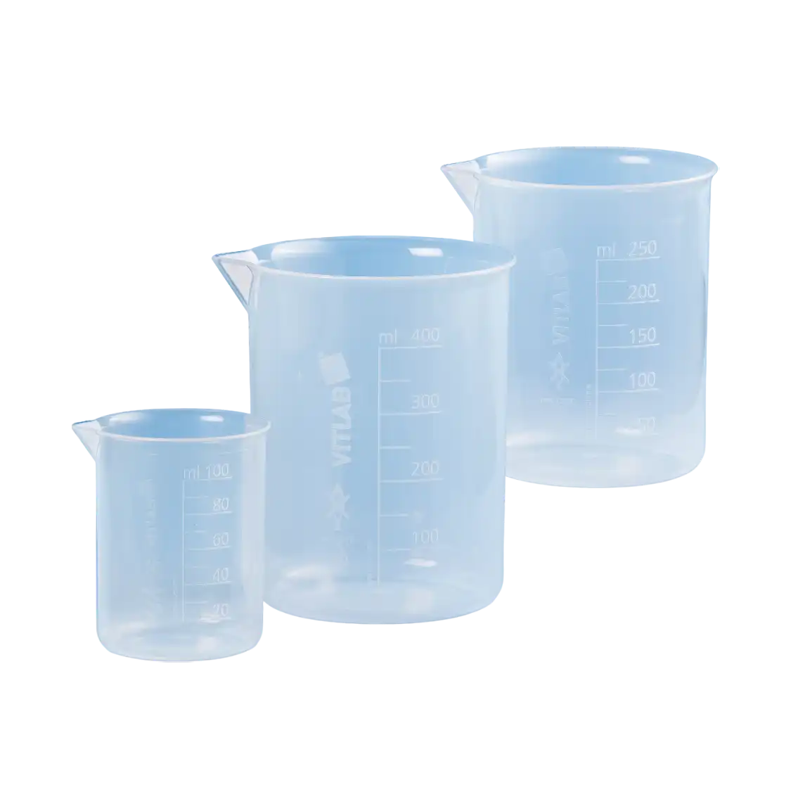 Beaker, P.P, Embossed Scale, 55 mm Diameter, 70 mm Height, 10 ml Subdivision, 100 ml Volume