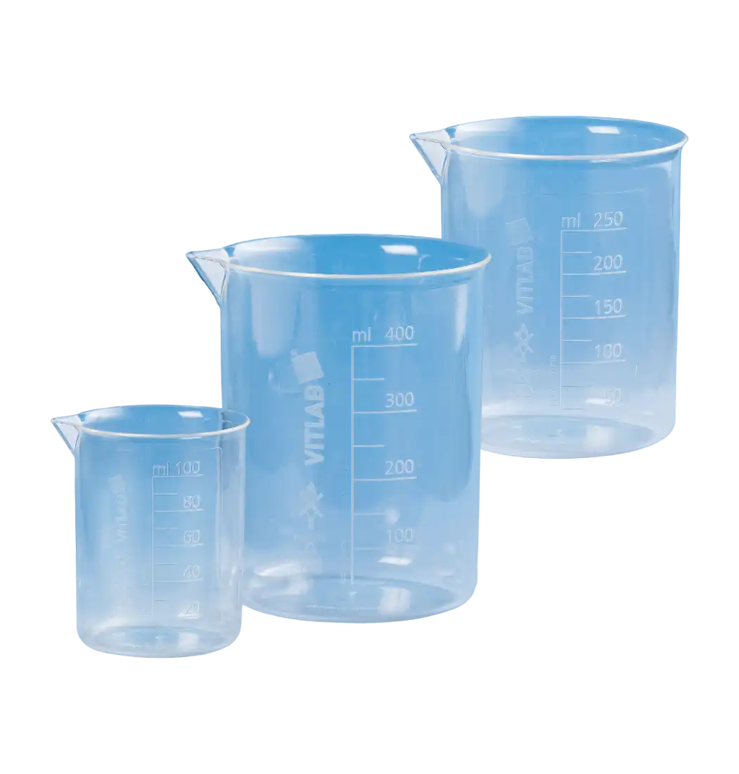 Beaker, PMP, Embossed Scale, 149 mm Diameter, 187 mm Height, 200 ml Subdivision, 2000 ml Volume