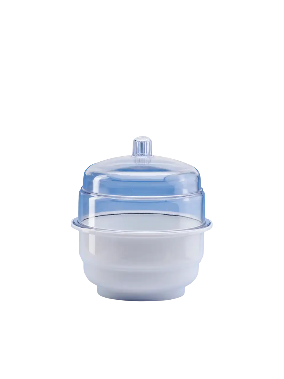 Desiccator, P.P Body, Clear P.C Lid W/O Vacuum, with P.P Perforated Plate, 273 mm Diameter, 311 mm Height, 230 mm Plate Diameter