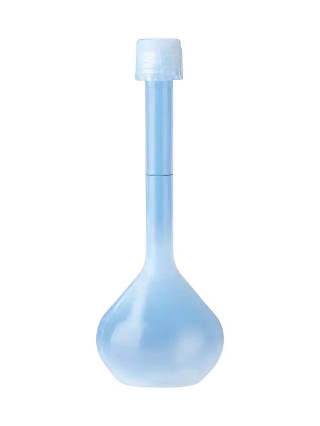 Balon Joje, PFA, Standart, Şeffaf, A Kalite, PFA Vida Kapaklı, Lot Numarası ve Grup Sertifikalı, Siyah Skala, GL 25 Boyunlu, 235 mm Yükseklik, 250 ml Hacim