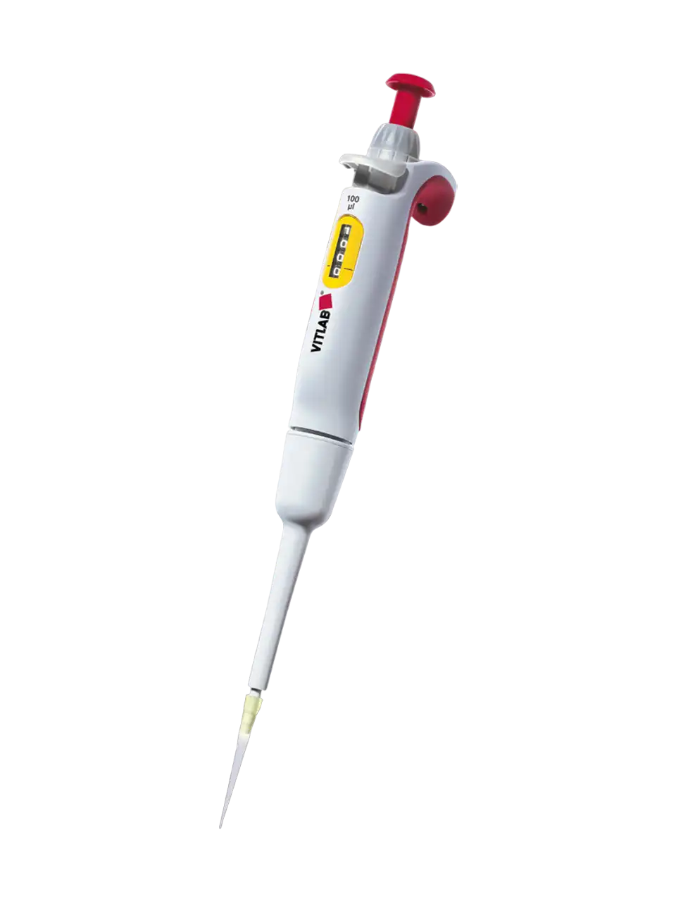 Mikropipet (Otomatik Pipet), VITLAB®, Otoklavlanabilir, Tek Kanallı, Sarı, 2-20 µl Ayarlanabilir Hacimli (Analog), 0,16 µl Hassasiyet, 0,08 µl Artış