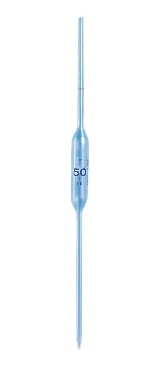 Pipet, P.P, Bullu, B Kalite, Yüksek Kimyasal Dayanım, Mavi Skala, 5 ml Hacim, 300 mm Uzunluk