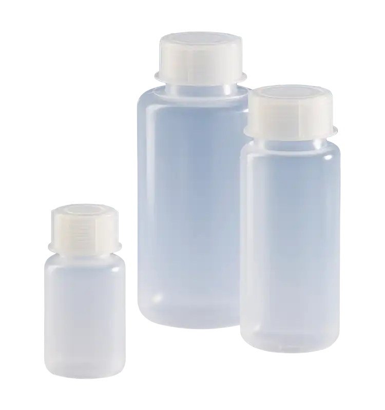 Bottle, P.P, Clear, Screw P.P Cap, GL 63 Neck, Round Body, Autoclavable, W/O Scale, Non-sterile, 91 mm Bottom Diameter, 226 mm Height, 1000 ml Volume