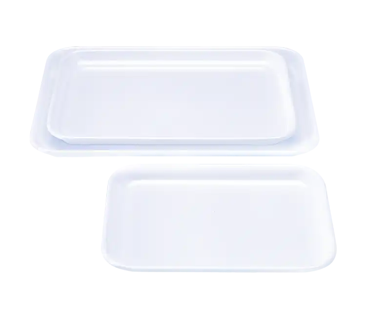 Instrument Tray, MF, Flat Shape and Rounded Corners, 190 mm Length 150 mm Width, 17 mm Height, White